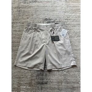 Alan Flusser Golf Short Men Khaki Sz38 Sorbtek Wicking Stain Release No Iron NWT